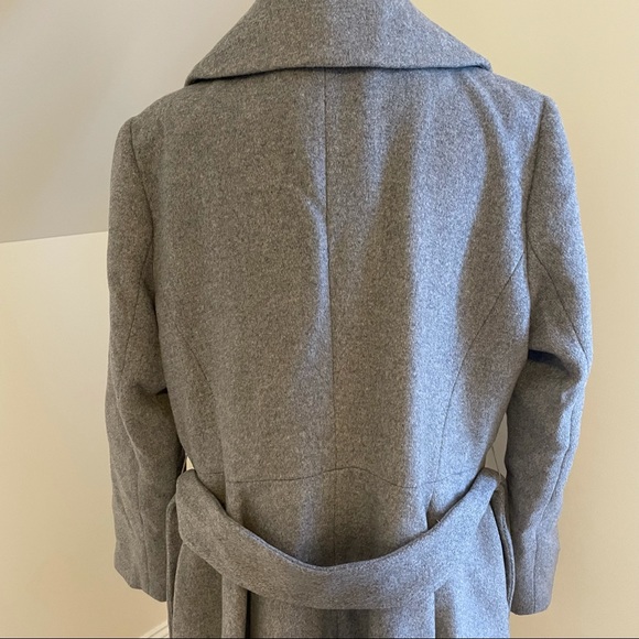 ASOS COAT JACKET US 14 GRAY PEPLUM SWING CHIC BELTED BUTTON CLOSURE MINT COND - Picture 11 of 14